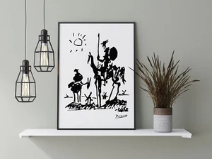 Pablo Picasso Don Quixote 1955 Minimalistic 12x17 Black and White Wall Art Print - Picture 1 of 5