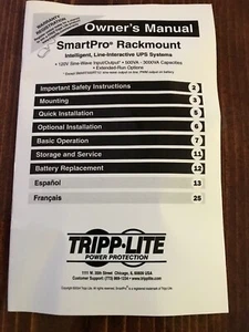 Tripp Lite SmartPro Rackmount Manual - Picture 1 of 1