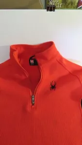 Spyder Mens Orange/Black Core !/4 Zip Sweater Size Large - Picture 1 of 4