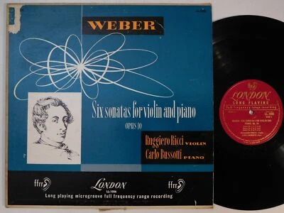vintage classical vinyl RICCI Weber Six Sonatas For Violin And Piano LONDON LP Foto 1 de 4