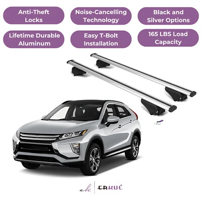 ERKUL Roof Rack Cross Bars for Mitsubishi Eclipse Cross 2018-2026 - Silver - Image 1 of 4