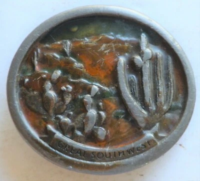Great Southwest Commemorative Belt Buckle 1976 Lacquer Inlay - Image 1 of 2