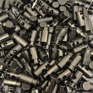 25pcs Spring Loaded Cylinder Toggle Stop Cord Locks End Black - Picture 1 of 4