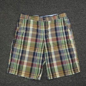 Canterbury Of New Zealand Shorts Adult 34 Brown & Green Plaid Chino 11in Inseam - Picture 1 of 11
