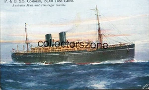 P&O Liner SS Comorin 1925- 41 Printed postcard unposted - Picture 1 of 2