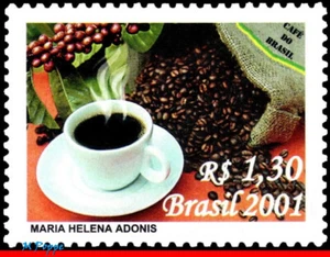 2830 BRAZIL 2001 COFFEE FROM BRAZIL, MI# 3212, RHM C-2435, MNH - Picture 1 of 2