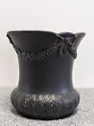 The Bombay Company 6 Inch Black Decorative Vase. Ceramic. Bow And Swag Design