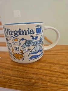 Starbucks Mug Been There Series 2021 Virginia 14 Oz Coffee Cup Horse Crabs - Picture 1 of 4