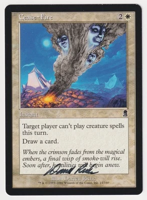 Signed Cease-Fire Proof HP Odyssey Artist Darrell Riche 2001 WOTC MTG Magic AP! - Image 1 of 2