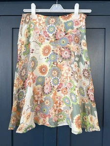 Marilyn Moore Silk Floral Skirt - Size 10 - Picture 1 of 5