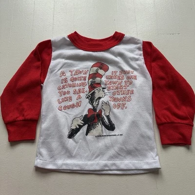 Camisa DE COLECCIÓN Dr Seuss PJ Juvenil 2T Gato en el Sombrero Universal Studios Gráfico Años 90 Foto 1 de 4