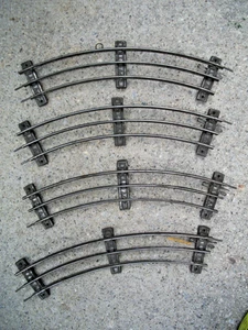 MARKIN PREWAR 3 RAIL STANDARD GAUGE 4 PIECES OF CURVE TRACK - Picture 1 of 1