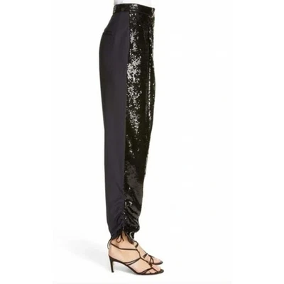 New Tibi Sequin Pant Navy Black Combo Wool Trouser 0 / XS - Image 1 of 4