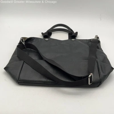 Calvin Klein Womens Shoulder Handbag Large Adjustable Strap Black Leather - Image 1 of 4