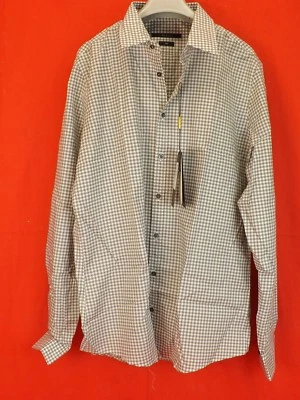 NWT GUCCI DECAY PLAID SOFT VICHY COTTON BUTTON SLIM DRESS SHIRT 17 43 #307648 - Image 1 of 4