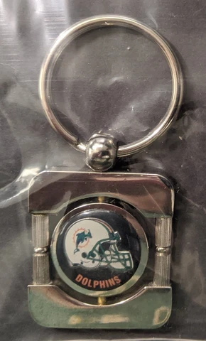 MIAMI DOLPHINS Chrome Rotating Logo Key Ring NFL Licensed Merchandise *New* Cover