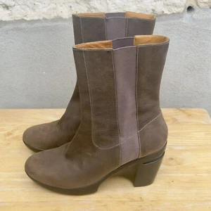 COLE HAAN Brown Size US 6.5B Women Mid-Calf Suede Chelsea Pull-On Boots - Picture 1 of 8