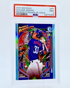 2024 Bowman Walker Jenkins Prospect Power-Up Aqua Refractor 29/125 PSA - Picture 1 of 2