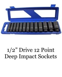 US Pro 13 pz 1/2"dr prese a impatto profondo metriche 12 punti bi-esax 13-32 mm 1683 - Foto 1 di 3