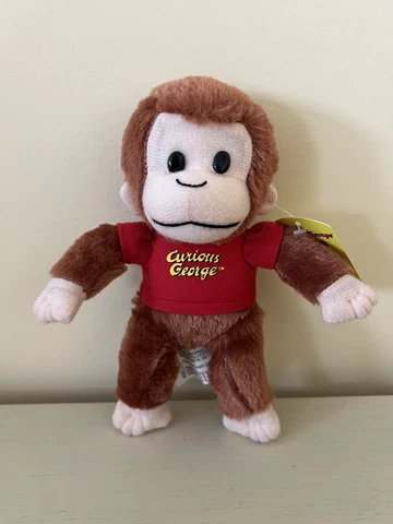 Curious George Stuffed Plush Monkey Stuffed Animal Toy Red Shirt 8 Inch NEW 2005 Cover