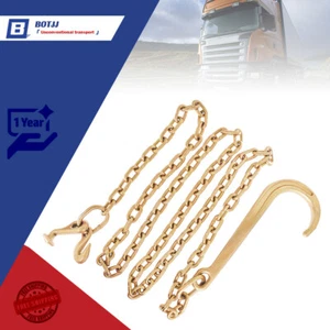 5/16 x 10 FT Grade 70 Tow Chain 15" J Hook Mini J Hook Recovery Wrecker Axle - Foto 1 di 4