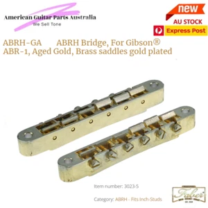 Gibson ® ABRH Bridge, ABR-1, Gold Plated Aged, Bell Brass Saddles - Picture 1 of 2