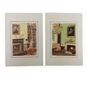 Reagan White House Library & Green Room Holiday Christmas Cards 1987 & 1988 - Picture 1 of 12