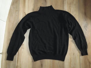 Maglione vintage Juno 100% cashmere nero finto collo manica lunga taglia L Hong Kong LEGGI - Foto 1 di 9