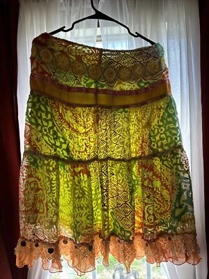 Cynthia Cynthia Steffe Womens High Waist Tiered Maxi Skirt Colorful Size 8 G19 - Image 1 of 4