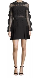 Self Portrait Dress Size AU 8 /US 4 NEW with TAGS Bellis Mini Black Lace Crepe - Bild 1 von 18