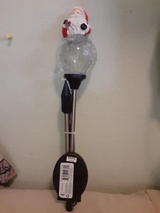 Santa Solar Light Stake-About 34" tall-Christmas-Toys-Garden-Yard - Picture 1 of 3