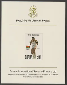 GHANA 1984 OLYMPICS - BOXING  imperf on  FORMAT INTERNATIONAL PROOF CARD rare - Picture 1 of 2