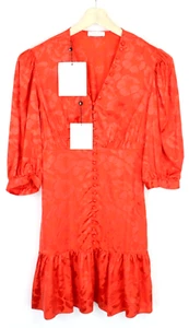 SANDRO Azelie Dress Women's (EU) 38 3/4 Sleeve Silk Blend Patterned Buttons - Picture 1 of 8