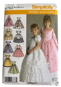 Simplicity 4764 Childs Design Your Own Special Occassion Dress Sz BB 5,6,7,8  FF - Picture 1 of 3