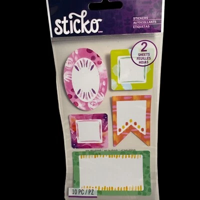 Sticko Stickers BRUSHTROKE LABELS Scrapbooking EK Success 10 Pieces 52-01577 - Image 1 of 4