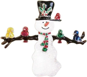 Christmas Snowman Brooch Pin Enamel Lapel Pin Cartoon Brooch Pin Badges Brooch P - Picture 1 of 7