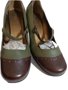 Kenneth Cole Reaction Womens Green Mary Jane Shoe Wedges Buckle Strap Size 1 0M - Picture 1 of 9