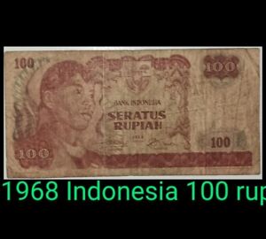 1968 Indonesia; P- 108a 100 Rupiah; 1968 Paper. 