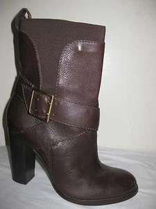 Juicy Couture Smells Like Couture Brown Leather Boots Shoes Sz 9M - Picture 1 of 11