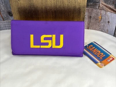 Cartera de tela LSU Tigers púrpura con logotipo de equipo Debbie NCAA SANDOL NUEVA CON ETIQUETAS Foto 1 de 4