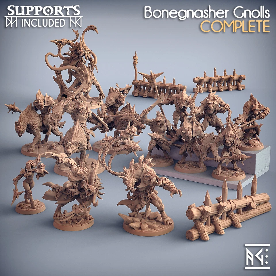 Artisan Guild Miniature D&D/wargames Bonegnasher Gnolls in resina 3d print - Imagen 1 de 1
