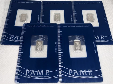 1 gram Palladium Bar - PAMP - 999.5 Fine (x5) - 5 Total Grams Cover