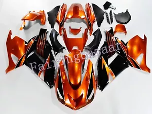 Fit for ZX14 2006-2011 Burnt Orange Black ABS Injection Bodywork Fairing Kit - Picture 1 of 8