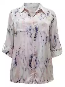 Damart rosa gemustert Langarm Kragen Satin Shirt Bluse Top GRÖSSEN 14-18 - Bild 1 von 5