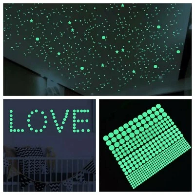 Sticker nachtleuchtend fluoreszierende Leuchtpunkte Wandtattoo Sternenhimmel  - Bild 1 von 4