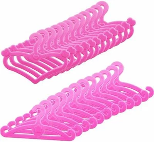 20x Muñecas rosadas perchas para ropa vestidos hechos para muñecas de 12" vendedor del Reino Unido - Imagen 1 de 2