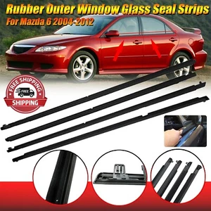 4PCS Outer Window Glass Rubber Seal Strips Seal Belt Trim For Mazda 6 2004-2012 - Picture 1 of 6