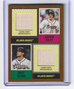 2025 Topps Heritage Matt Olson/Austin Riley DPMCR-RO Gold Dual Player Relic /50 - Picture 1 of 2