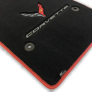 Lloyd Mats Floor Mats Corvette C8 2020-ON Coupe/Conv., 2PC, Carbon Corvette - Picture 1 of 5