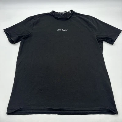 Karl Largereld T-shirt Men L Black Logo Embroidered 100% Cotton.#33879 - Image 1 of 4